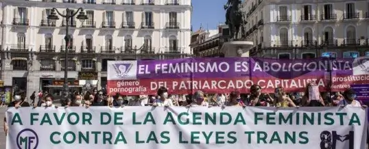 manifestacion feminista contra la ley trans 538x218